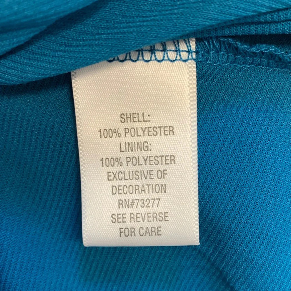 Apt. 9 Blue, Green, Black and Olive Print Ruffle Peplum Blouse - PXS - Picture 8 of 11